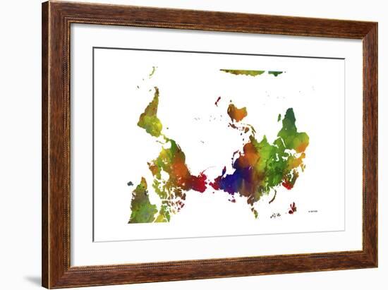 Upside Down Map of the World CLR 1-Marlene Watson-Framed Giclee Print