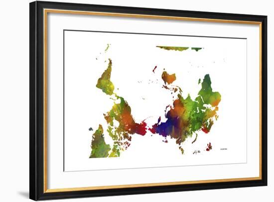 Upside Down Map of the World CLR 1-Marlene Watson-Framed Giclee Print