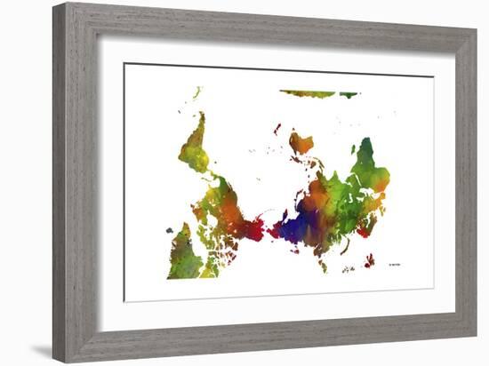 Upside Down Map of the World CLR 1-Marlene Watson-Framed Giclee Print