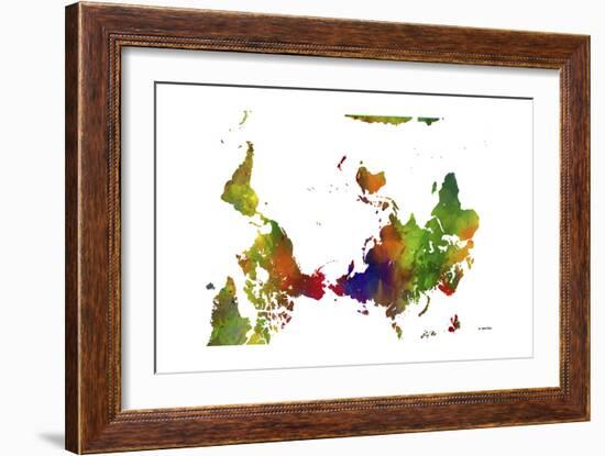 Upside Down Map of the World CLR 1-Marlene Watson-Framed Giclee Print