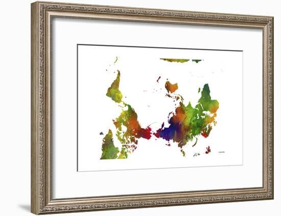 Upside Down Map of the World CLR 1-Marlene Watson-Framed Giclee Print