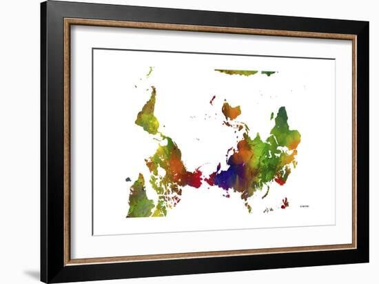 Upside Down Map of the World CLR 1-Marlene Watson-Framed Giclee Print