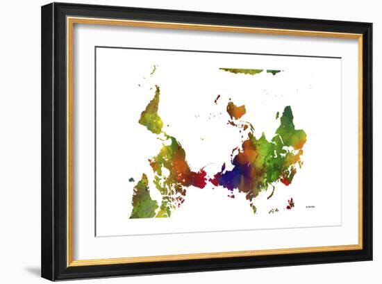 Upside Down Map of the World CLR 1-Marlene Watson-Framed Giclee Print