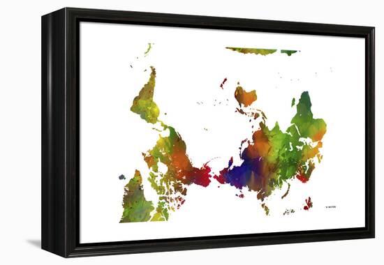 Upside Down Map of the World CLR 1-Marlene Watson-Framed Premier Image Canvas