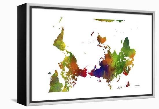 Upside Down Map of the World CLR 1-Marlene Watson-Framed Premier Image Canvas