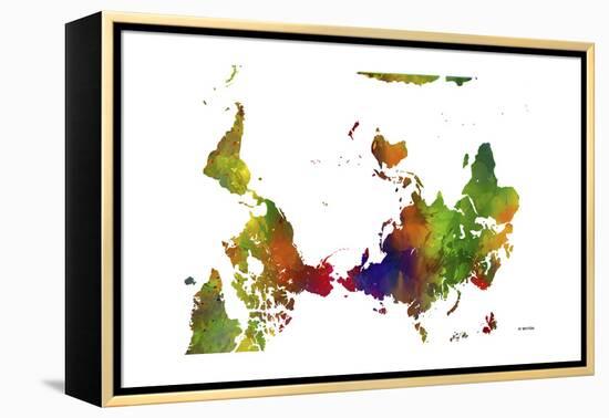 Upside Down Map of the World CLR 1-Marlene Watson-Framed Premier Image Canvas