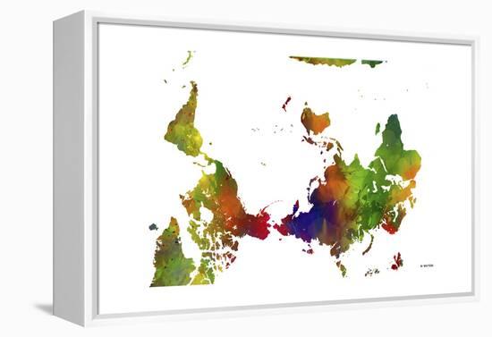 Upside Down Map of the World CLR 1-Marlene Watson-Framed Premier Image Canvas