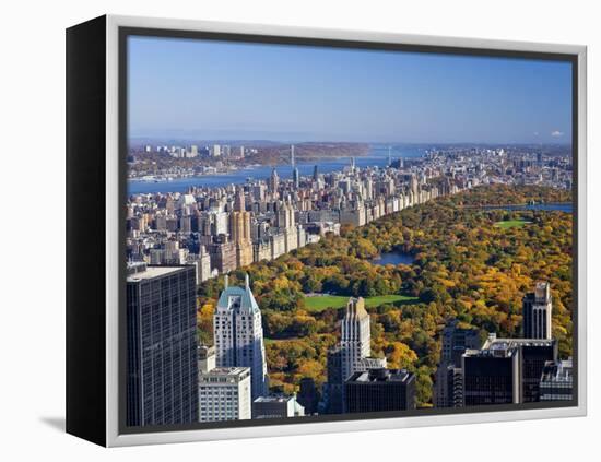 Uptown Manhattan and Central Park from the Viewing Deck of Rockerfeller Centre, New York City-Gavin Hellier-Framed Premier Image Canvas