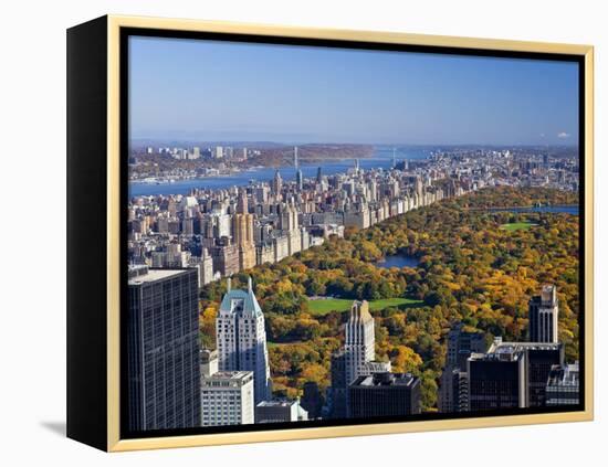 Uptown Manhattan and Central Park from the Viewing Deck of Rockerfeller Centre, New York City-Gavin Hellier-Framed Premier Image Canvas