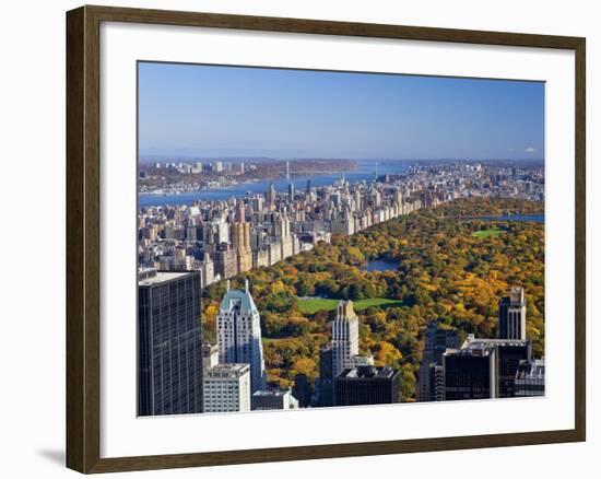 Uptown Manhattan and Central Park from the Viewing Deck of Rockerfeller Centre, New York City-Gavin Hellier-Framed Photographic Print