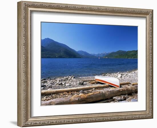 Upturned Canoe on the Rocky Eastern Shore of Slocan Lake, New Denver, British Columbia, Canada-Ruth Tomlinson-Framed Photographic Print