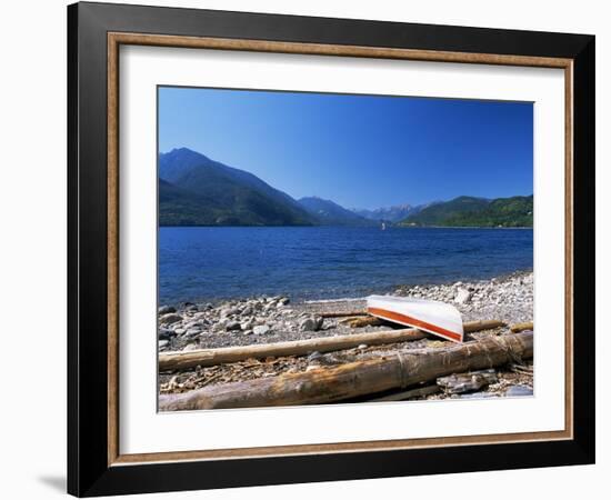 Upturned Canoe on the Rocky Eastern Shore of Slocan Lake, New Denver, British Columbia, Canada-Ruth Tomlinson-Framed Photographic Print