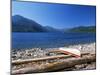 Upturned Canoe on the Rocky Eastern Shore of Slocan Lake, New Denver, British Columbia, Canada-Ruth Tomlinson-Mounted Photographic Print