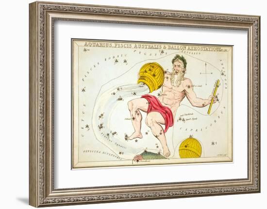 Urania's Mirror, Aquarius, 1825-Sidney Hall-Framed Art Print