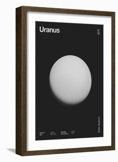 Uranus : Minimal Planets Datas, 2023 (Digital)-Florent Bodart-Framed Giclee Print