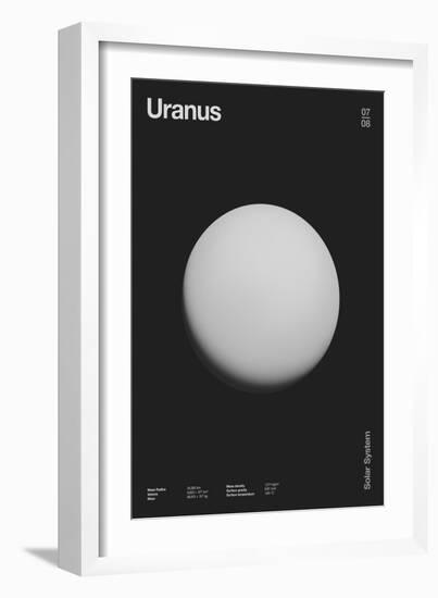 Uranus : Minimal Planets Datas, 2023 (Digital)-Florent Bodart-Framed Giclee Print