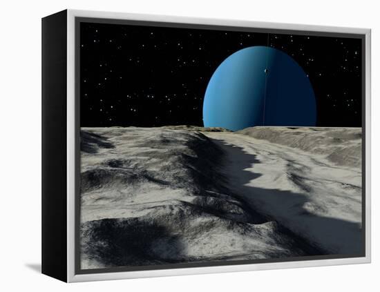 Uranus Seen from the Surface of its Moon, Ariel-Stocktrek Images-Framed Premier Image Canvas