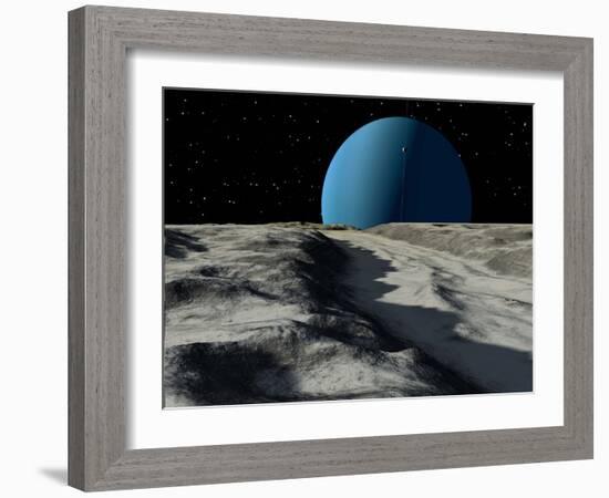 Uranus Seen from the Surface of its Moon, Ariel-Stocktrek Images-Framed Photographic Print