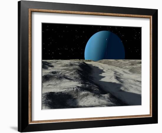 Uranus Seen from the Surface of its Moon, Ariel-Stocktrek Images-Framed Photographic Print