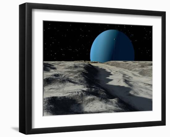 Uranus Seen from the Surface of its Moon, Ariel-Stocktrek Images-Framed Photographic Print