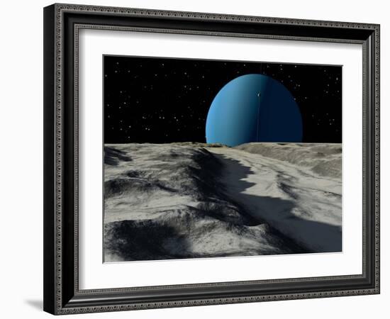 Uranus Seen from the Surface of its Moon, Ariel-Stocktrek Images-Framed Photographic Print