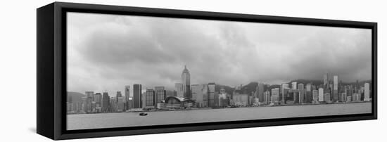 Urban Architecture in Hong Kong Victoria Harbor with City Skyline and Cloud in the Day in Black And-Songquan Deng-Framed Premier Image Canvas