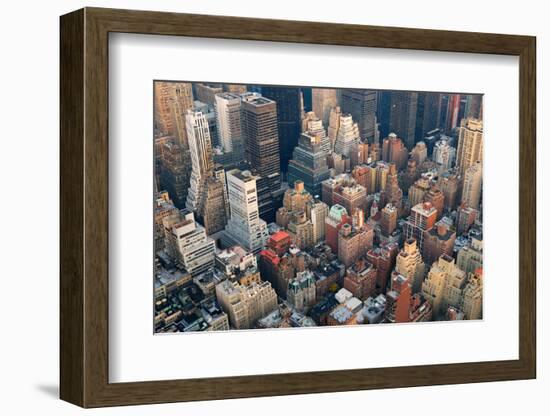 Urban City Architecture Background. New York City Manhattan Skyline Aerial View with Street and Sky-Songquan Deng-Framed Photographic Print