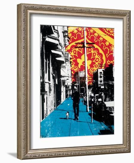 Urban Collage Sidewalk-Deanna Fainelli-Framed Art Print