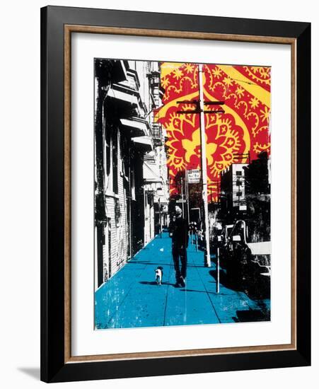 Urban Collage Sidewalk-Deanna Fainelli-Framed Art Print