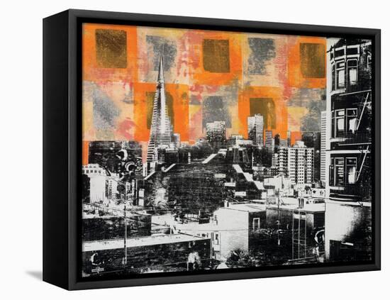 Urban Collage Skyline-Deanna Fainelli-Framed Stretched Canvas