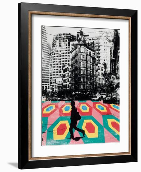 Urban Collage Walk-Deanna Fainelli-Framed Art Print