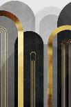 Mid Century Arches Black Gold 1-Urban Epiphany-Art Print