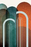 Abstract Arches Charcoal Terracotta 1-Urban Epiphany-Art Print