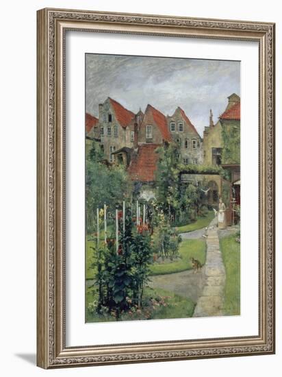 Urban Garden in Luebeck (Johannisstrasse 64), 1891-Hermann Linde-Framed Giclee Print