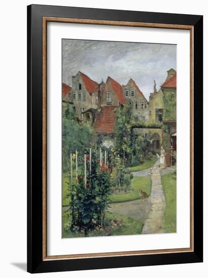 Urban Garden in Luebeck (Johannisstrasse 64), 1891-Hermann Linde-Framed Giclee Print