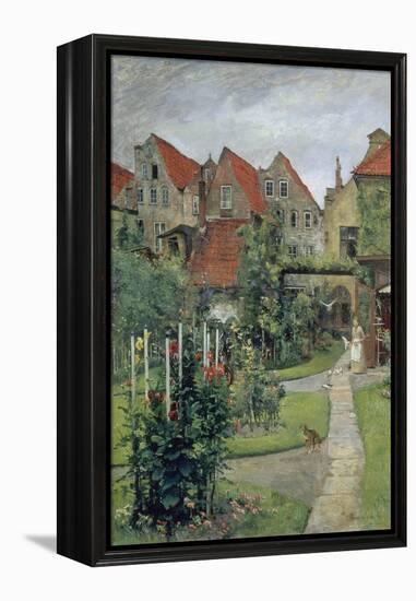 Urban Garden in Luebeck (Johannisstrasse 64), 1891-Hermann Linde-Framed Premier Image Canvas