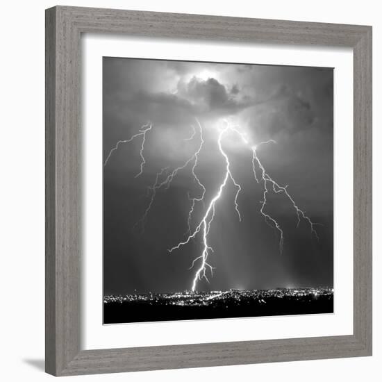 Urban Lightning II BW-Douglas Taylor-Framed Photo