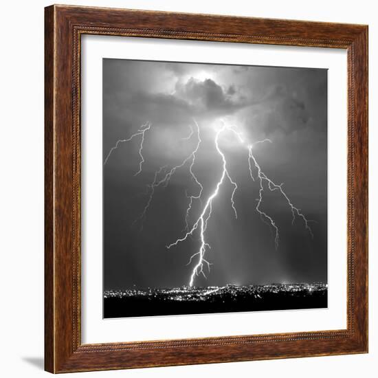 Urban Lightning II BW-Douglas Taylor-Framed Photo