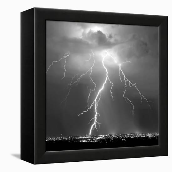 Urban Lightning II BW-Douglas Taylor-Framed Stretched Canvas