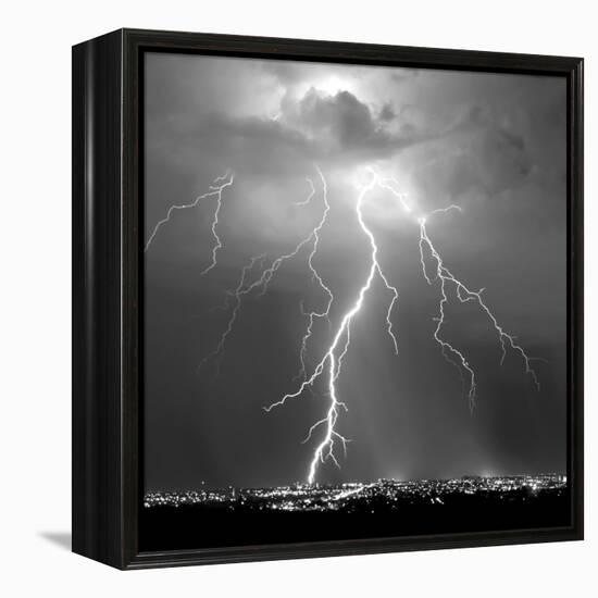 Urban Lightning II BW-Douglas Taylor-Framed Stretched Canvas
