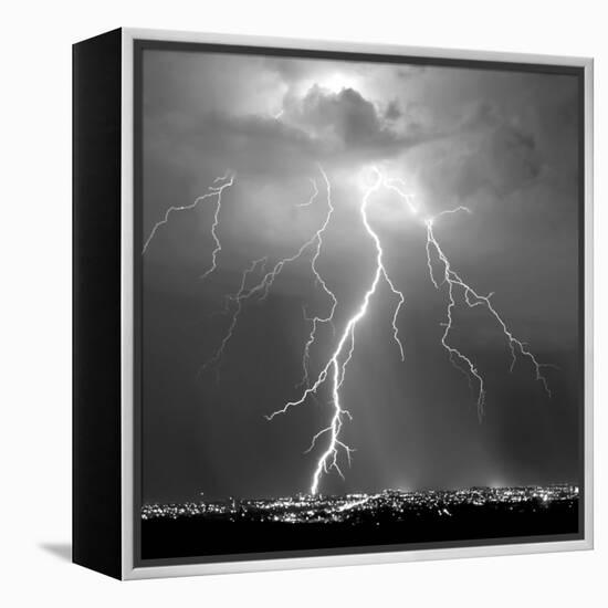 Urban Lightning II BW-Douglas Taylor-Framed Stretched Canvas