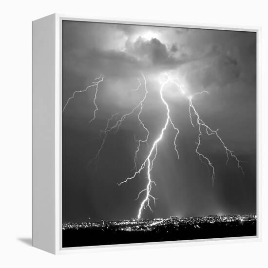 Urban Lightning II BW-Douglas Taylor-Framed Stretched Canvas