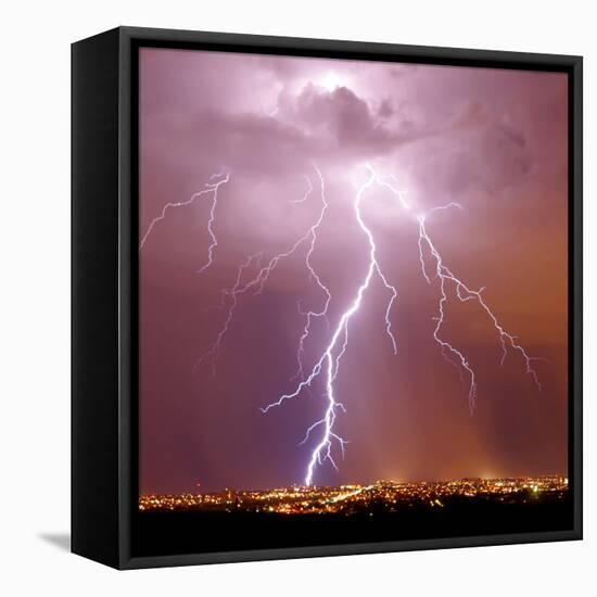 Urban Lightning II-Douglas Taylor-Framed Stretched Canvas