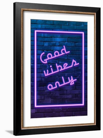 Urban Neon Collection - Good Vibes Only-Philippe Hugonnard-Framed Art Print