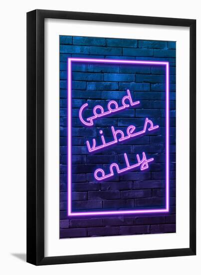 Urban Neon Collection - Good Vibes Only-Philippe Hugonnard-Framed Art Print