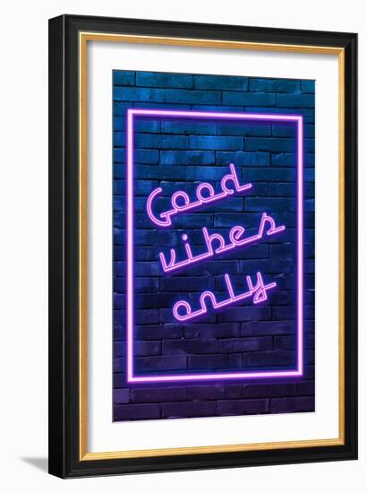 Urban Neon Collection - Good Vibes Only-Philippe Hugonnard-Framed Art Print