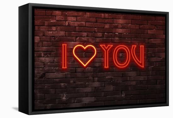 Urban Neon Collection - I LOVE YOU-Philippe Hugonnard-Framed Stretched Canvas