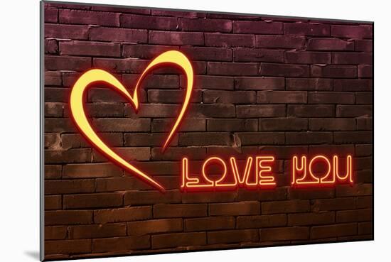 Urban Neon Collection - Love You-Philippe Hugonnard-Mounted Art Print