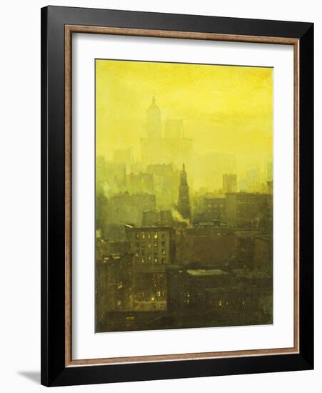 Urban Nocturne-Paul Cornoyer-Framed Giclee Print