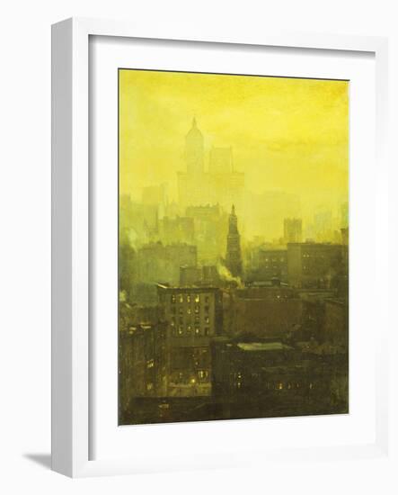 Urban Nocturne-Paul Cornoyer-Framed Giclee Print